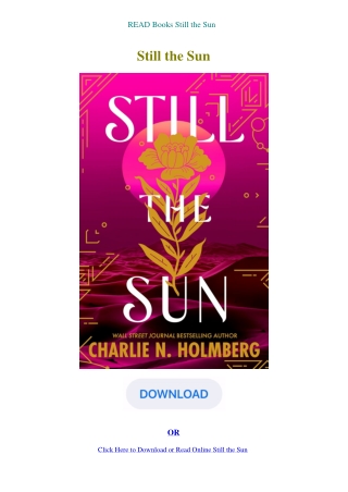 READ Books Still the Sun