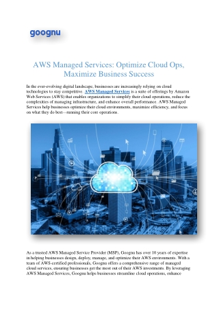 AWS Managed Services -Goognu