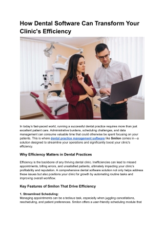 How Dental Software Can Transform Your Clinic's Efficiency
