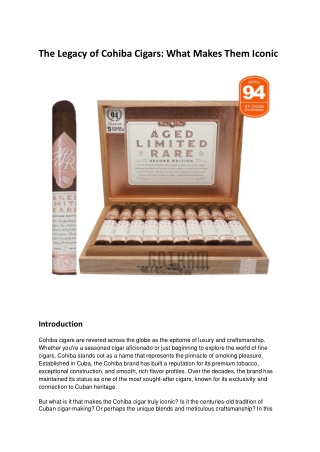 The Legacy of Cohiba Cigars_ What Makes Them Iconic