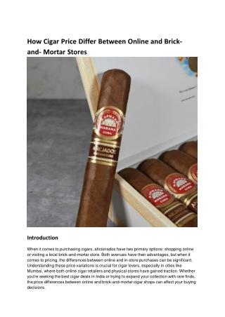 How Cigar Price Differ Between Online and Brick-and-Mortar Stores