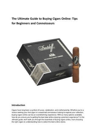 The Ultimate Guide to Buying Cigars Online_ Tips for Beginners and Connoisseurs