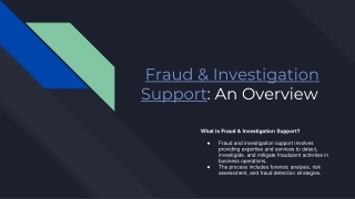 Fraud & Investigation Support_ An Overview