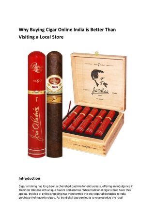 Why Buying Cigar Online India is Better Than Visiting a Local Store
