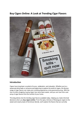Buy Cigars Online_ A Look at Trending Cigar Flavors