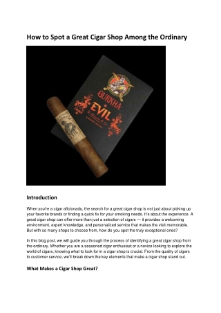 How to Spot a Great Cigar Shop Among the Ordinary
