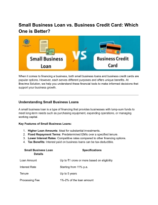 Small Business Loan vs. Business Credit Card: Which One is Better?