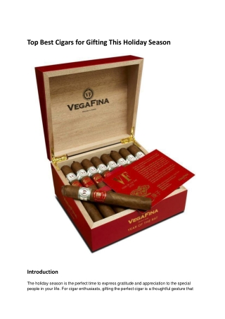 Top Best Cigars for Gifting This Holiday Season