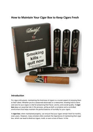 How to Maintain Your Cigar Box to Keep Cigars Fresh