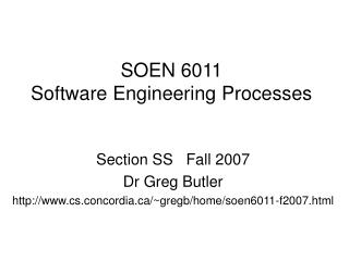 SOEN 6011 Software Engineering Processes