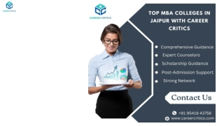 Top MBA Colleges in Jaipur with Career Critics