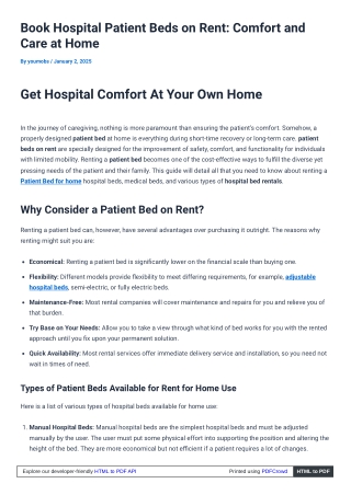 Rent Medical Beds for Home Use - Convenient & Reliable Options