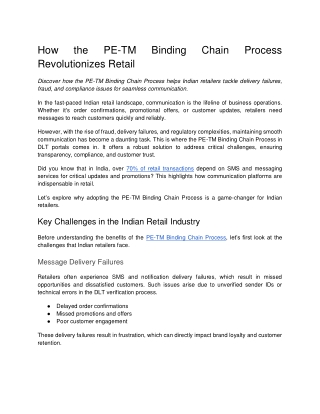 How the PE-TM Binding Chain Process Revolutionizes Retail-1