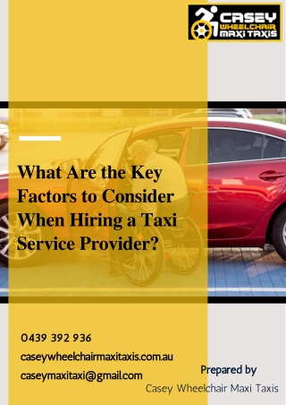 What Are the Key Factors to Consider When Hiring a Taxi Service Provider