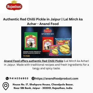 Buy Spicy Lal Mirch ka Achar in Jaipur | Anand Food