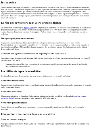 Le rôle des newsletters dans votre stratégie digitale