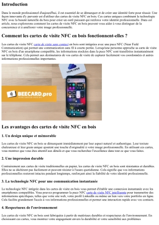 Comment les cartes de visite NFC en bois peuvent renforcer votre identité profes