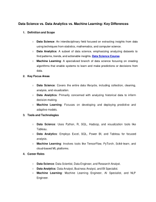 Data Science vs. Data Analytics vs. Machine Learning_ Key Differences