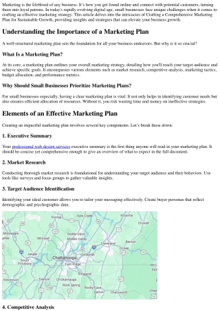 Crafting a Comprehensive Marketing Plan for Sustainable Growth