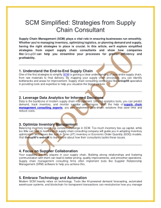 Supply Chain Consultants