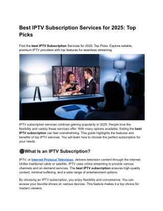 Best IPTV Subscription Services for 2024_ Top Picks