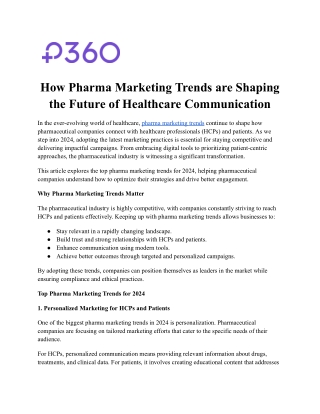 How Pharma Marketing Trends are Shaping the Future of Healthcare Communication