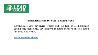 Vehicle Acquisition Software Leadlocate.com