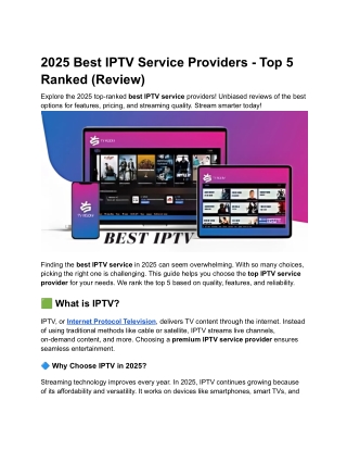 2025 Best IPTV Service Providers - Top 5 Ranked (Review)