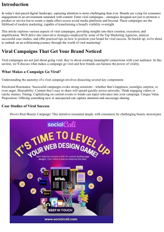 Viral Campaigns That Get Your Brand Noticed