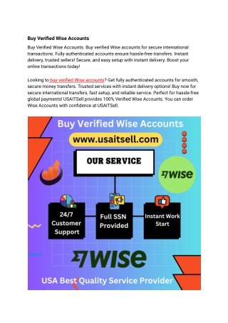 Buy Verified Wise Accounts