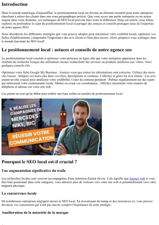 Le positionnement local : astuces et conseils de notre agence seo