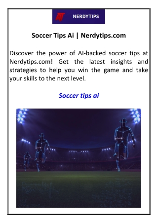 Soccer Tips Ai | Nerdytips.com