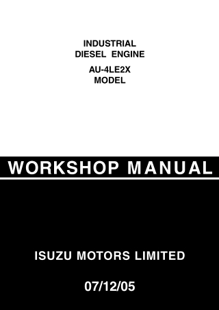 Isuzu AU-4LE2X Diesel Engine Service Repair Manual Instant Download