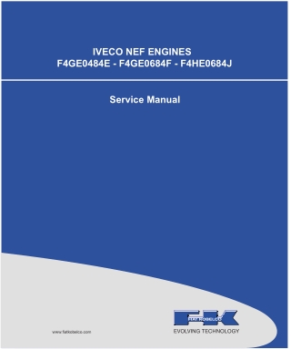 IVECO NEF F4GE0484E, F4GE0684F, F4HE0684J Engine Service Repair Manual Instant Download