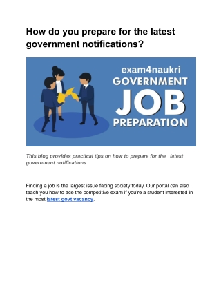 How do you prepare for the latest government notifications