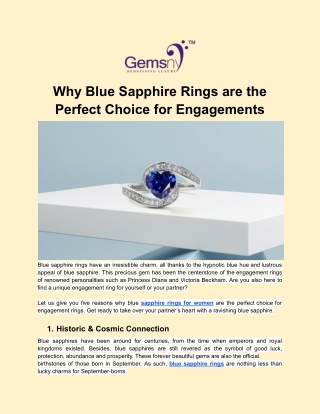 Why Blue Sapphire Rings are the Perfect Choice for Engagements