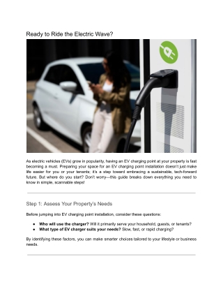 The Future is Electric_ How to Prepare Your Property for EV Chargers