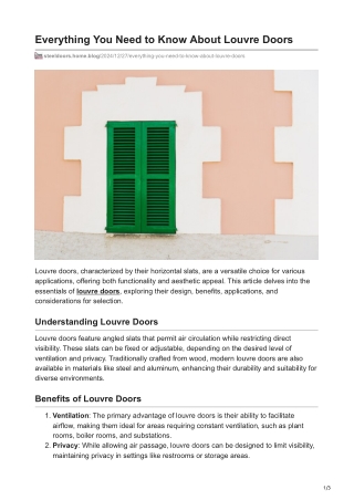 Everything You Need to Know About Louvre Doors