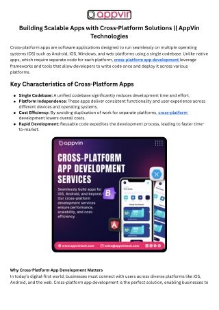 Building Scalable Apps with Cross-Platform Solutions  AppVin Technologies