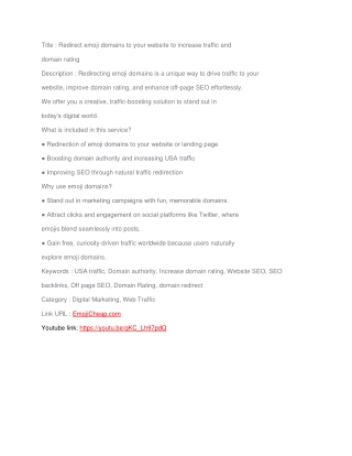 Redirect emoji domains to your website to increase traffic and domain rating