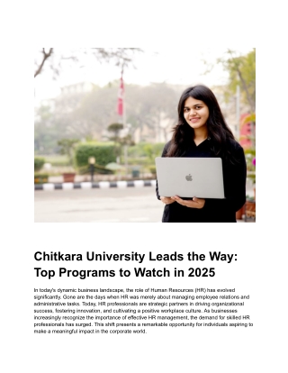 Chitkara University Leads the Way Top Programs to Watch in 2025