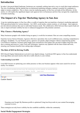 The Impact of a Top-tier Marketing Agency in San Jose