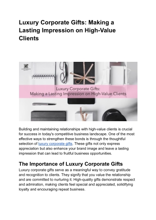 Luxury Corporate Gifts_ Making a Lasting Impression on High-Value Clients