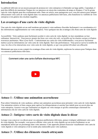 Les astuces pour intégrer sa carte de visite digitale dans ses annonces publicit