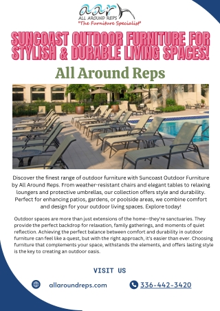 Suncoast Outdoor Furniture for Stylish & Durable Living Spaces!