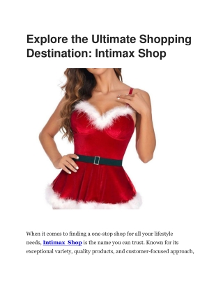 Discover Premium Intimate Products at Intimax Shop