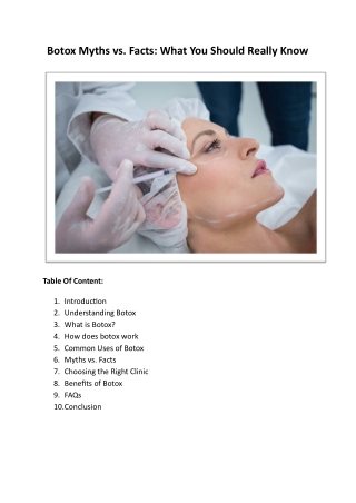 Botox Myths vs. Facts What You Should Really Know
