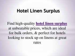 Hotel Linen Surplus