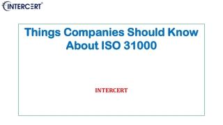 Things Companies Should Know About ISO 31000