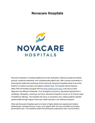 Novacare Hospitals